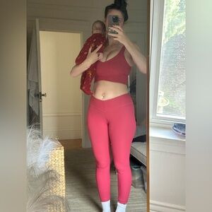 Lululemon Athletica Red Ribbed Set